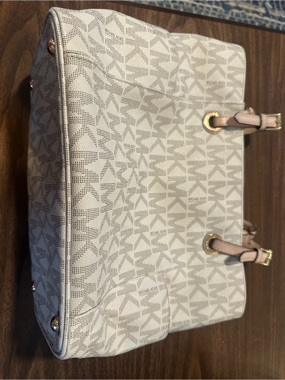 Michael Kors Cream and Light Tan Logo Tote